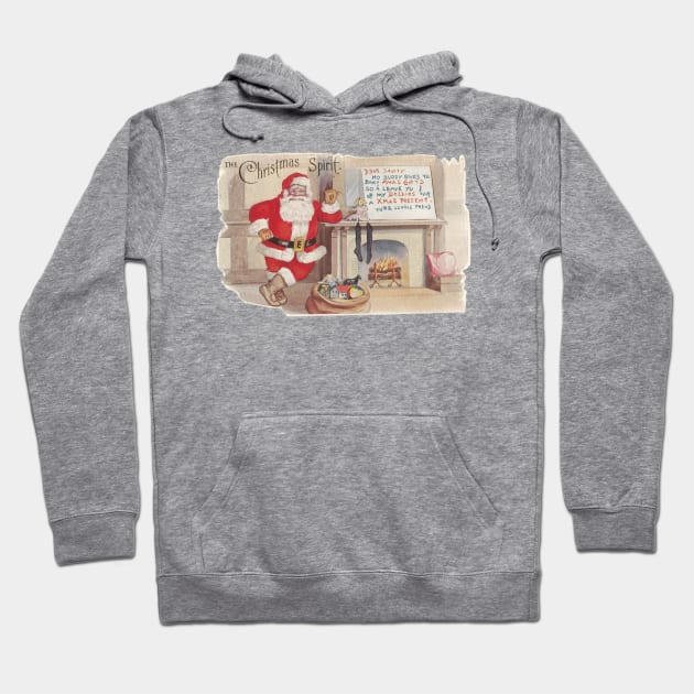 The Christmas Spirit - Vintage Postcard Art Hoodie by ButterflyInTheAttic